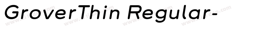 GroverThin Regular字体转换